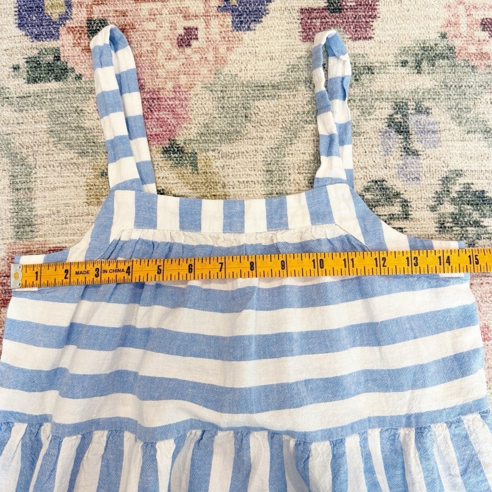 Loft Linen Blend Striped Cropped Tank Top Size XXS Coastal Beachy Lightweight - Picture 4 of 7